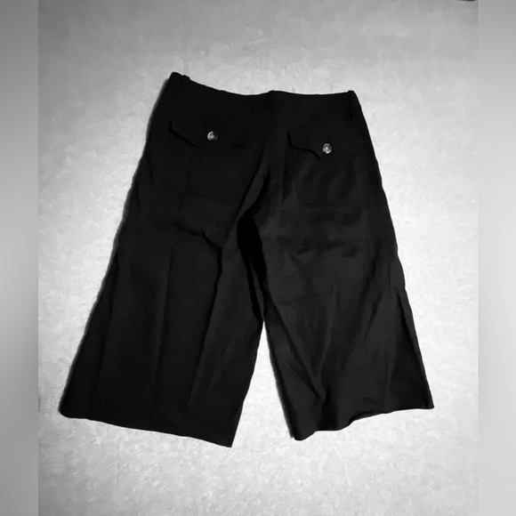 Theory Black Wide Leg Trousers 00 Wool Blend Culottes Quiet Luxury Minimalist